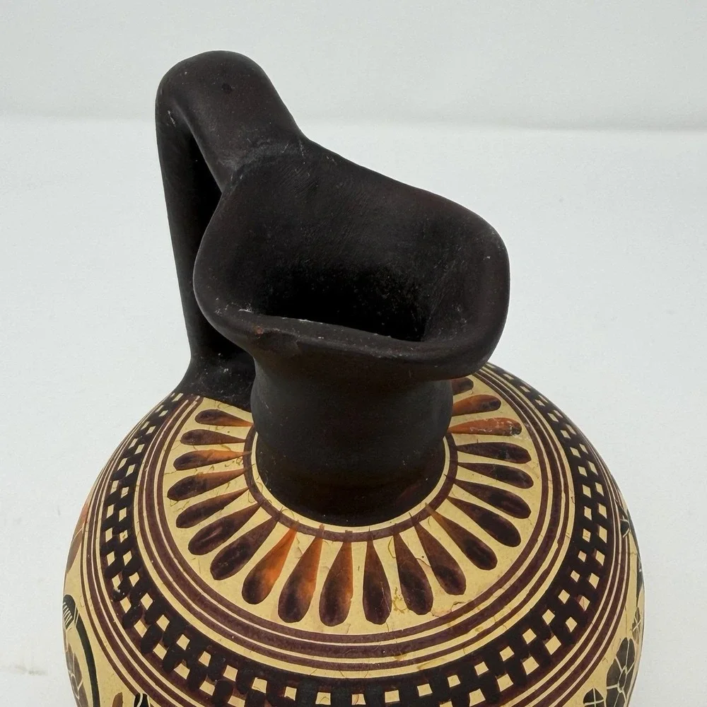 Vtg Greek Corinthian‎ Period 550 BC Oinochoe Jug Reproduction Owl Panther